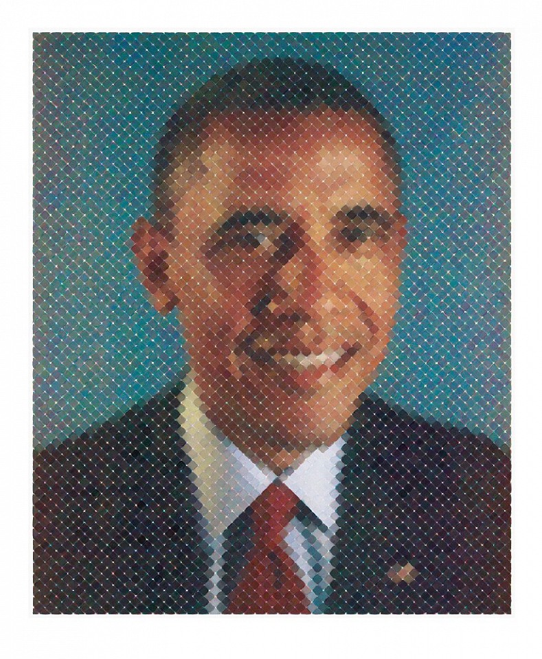 Chuck Close, Portrait of President Obama
2012, Watercolor brush stroke pigment print