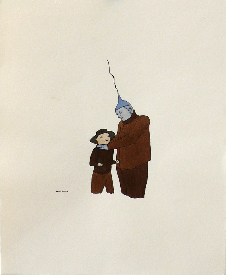 Marcel Dzama, Untitled (Tin Man)
1999, Ink, Watercolor & Rootbeer on Paper