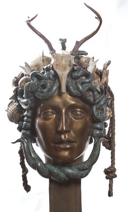 Audrey Flack, Colossal Head of Medusa
1991, Patinated and Gilded Bronze