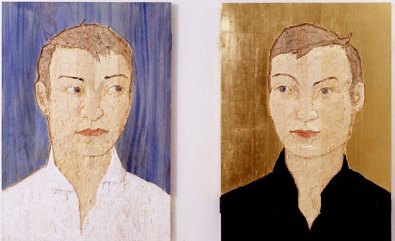 Stephan Balkenhol, 2 Grosse Kopfreliefs
2002, Wawa-wood, Colored