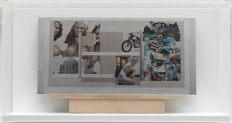 Richard Patterson, Aphrodite
2009, Collage on Aluminum with a Maple Bench