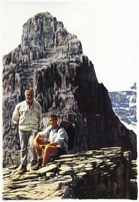 Tim Gardner, Untitled (Jim & Bhoadie on Mt. Temple)
2002, Watercolor on Paper