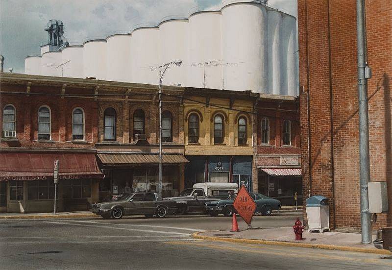 John Salt, Street Profile With Grain Elevators
1990, Watercolor on Paper