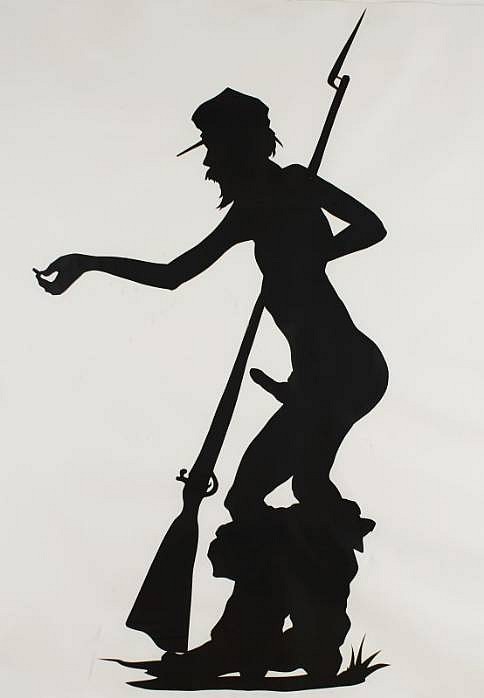 Kara Walker, Shiny Penny
1995, Cut Out Construction Paper Mounted on Paper