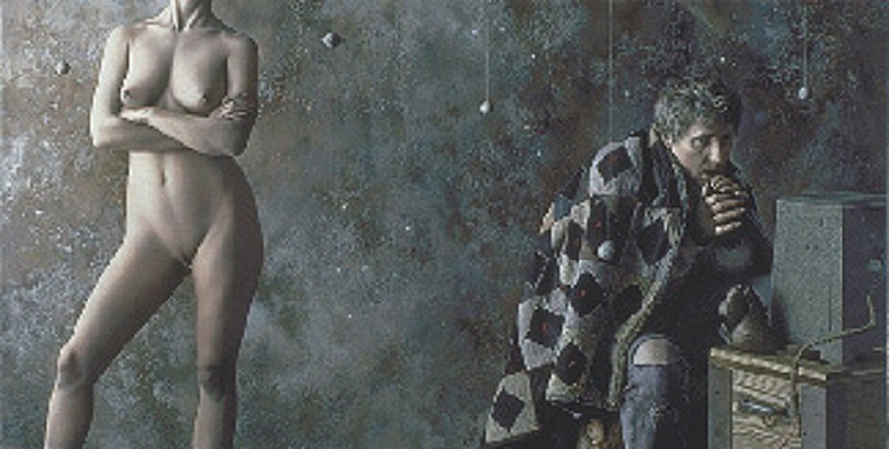 Kent Bellows, No Heat (Self-Portrait: January, 1995)
1995, Oil on Wood Panel